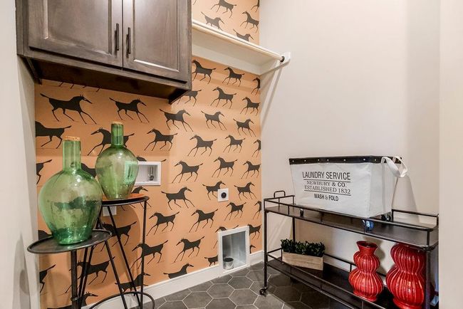 Laundry Room connected to Primary En-Suite with tall ceiling. Photos of previous model home. Not actual listing. Features and sizes may vary. Contact agent for details & showings! | Image 18