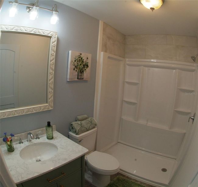 2nd Bath with Marble Vanity Top and Walkin Shower with Custom Tile top | Image 41