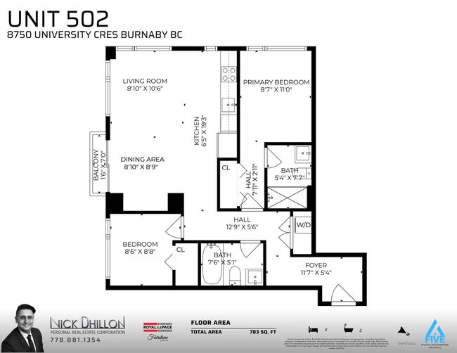 502 - 8750 University Crescent, Condo with 2 bedrooms, 2 bathrooms and 1 parking in Burnaby BC | Image 8