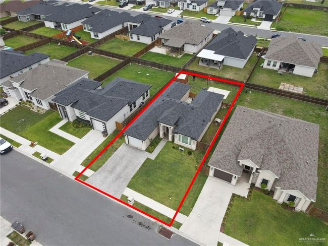 Aerial view of residential area featuring property parcel outlined | Image 21