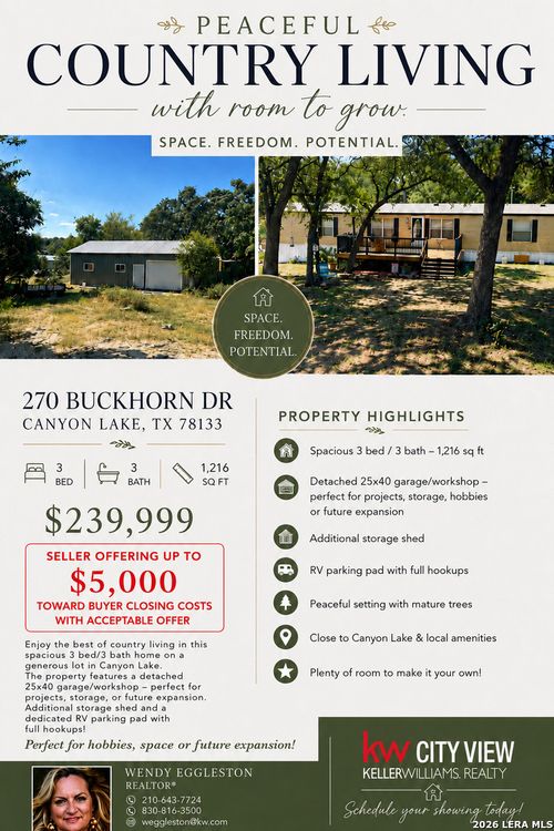 270 Buckhorn Dr, Canyon Lake, TX, 78133-4218 | Card Image