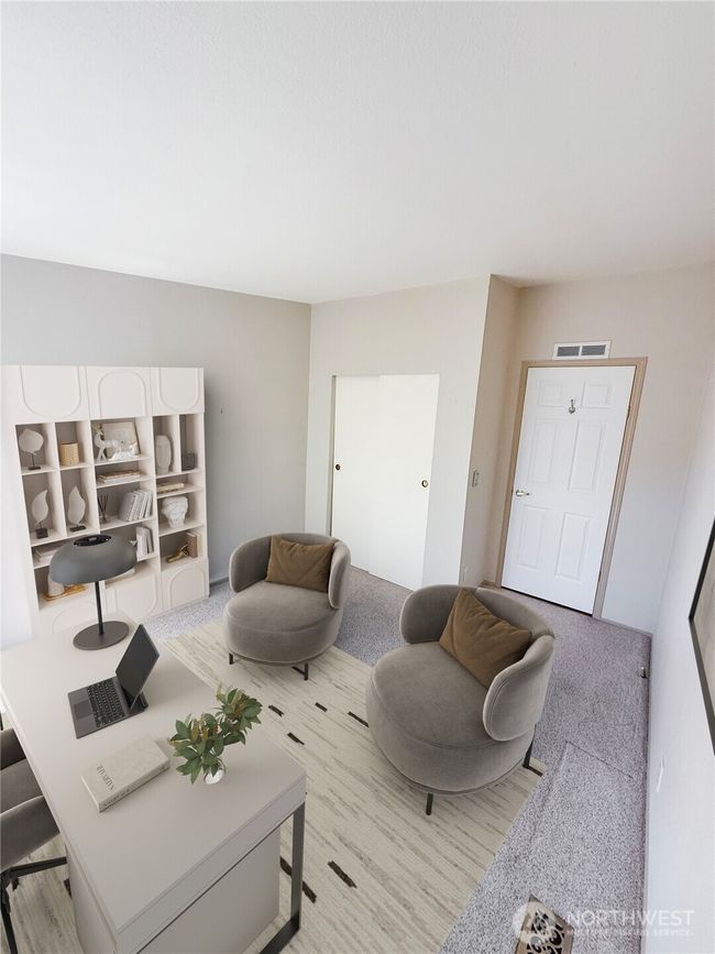 Virtually staged bedroom, as an office. | Image 20