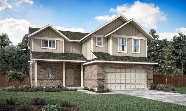 View of front facade featuring brick siding, a garage, and driveway | Image 33