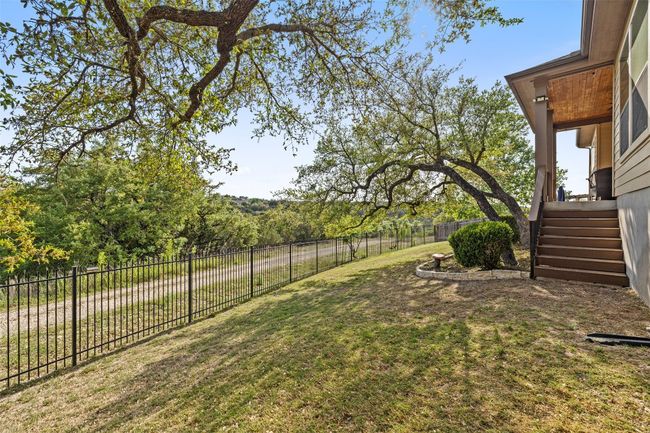 View of yard with a fenced backyard and stairway | Image 21