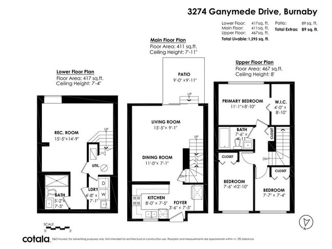 3274 Ganymede Drive, Townhouse with 3 bedrooms, 2 bathrooms and 1 parking in Burnaby BC | Image 38