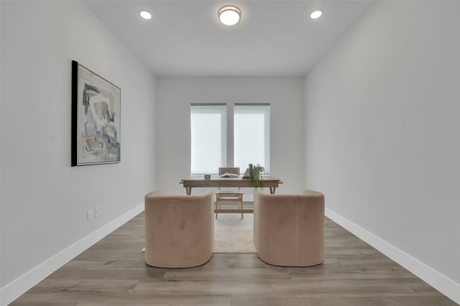 Office featuring recessed lighting, wood finished floors, and baseboards | Image 19