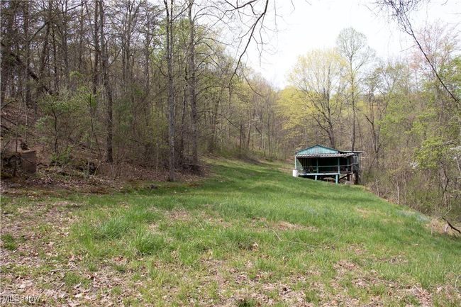 View of yard with an outdoor structure and a wooded view | Image 8