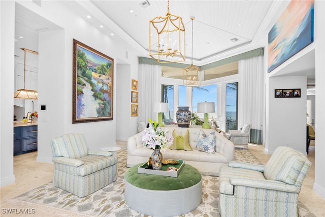 Living room with soaring ceilings, custom artwork and incredible views | Image 13