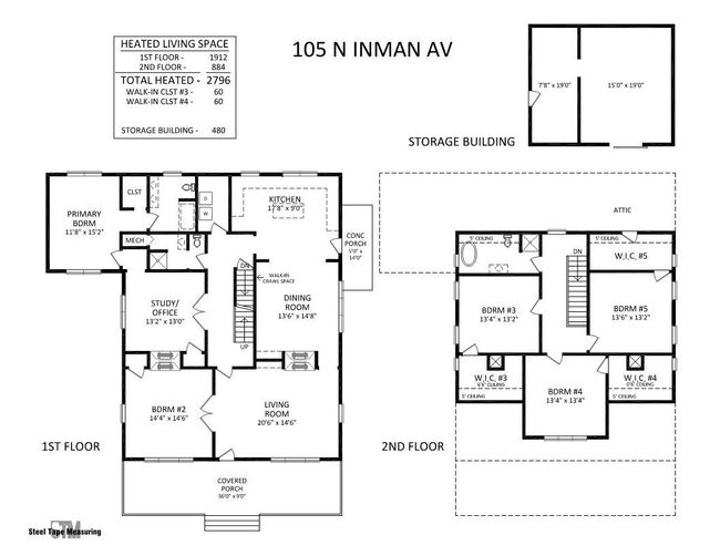 105 N Inman Ave, House other with 5 bedrooms, 3 bathrooms and null parking in Bessemer City NC | Image 6
