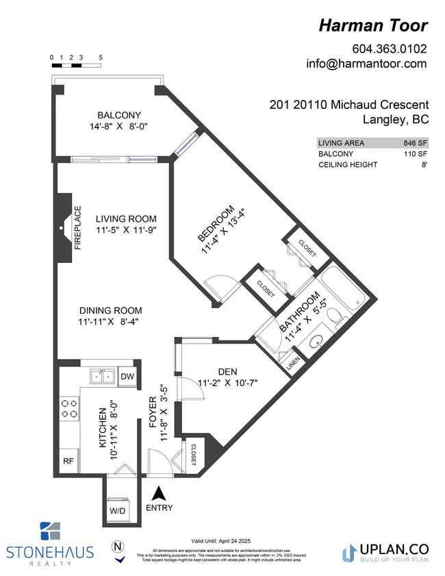 201 - 20110 Michaud Crescent, Condo with 1 bedrooms, 1 bathrooms and 1 parking in Langley BC | Image 2