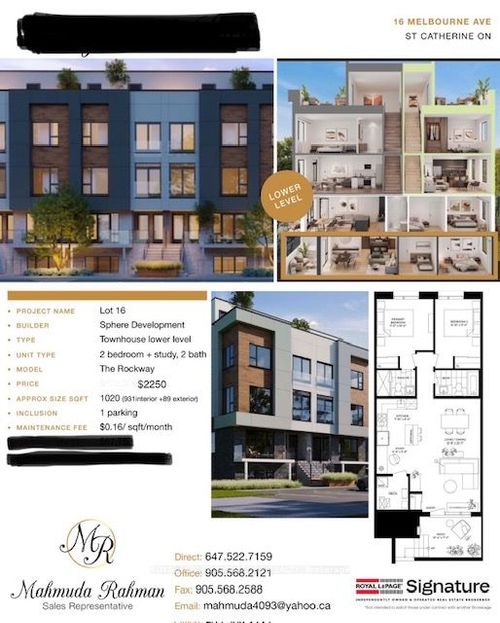 105a-16 Melbourne Ave, St Catharines, ON, L2P3J8 | Card Image