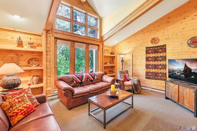 Living room with picture windows, french doors to deck and vaulted ceiling | Image 13