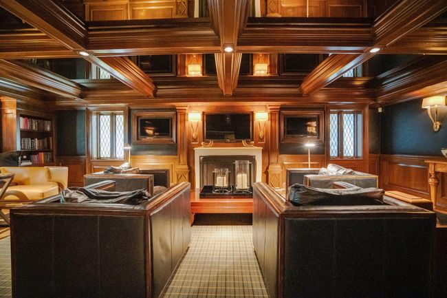 Recreation room w. wood burning Chesney marble fireplace | Image 16
