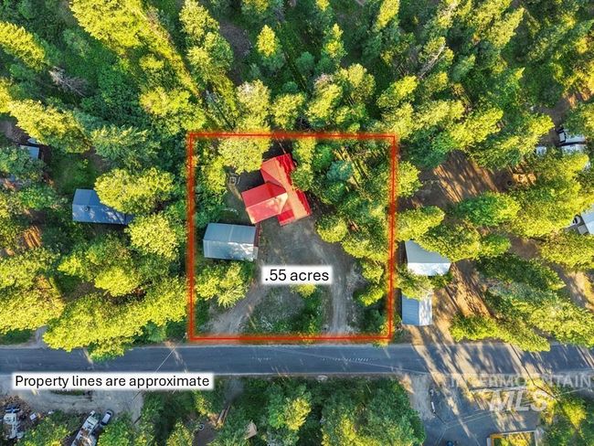 Aerial view of property and surrounding area featuring property parcel outlined | Image 6