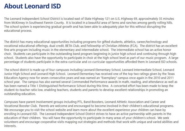 About Leonard ISD | Image 12