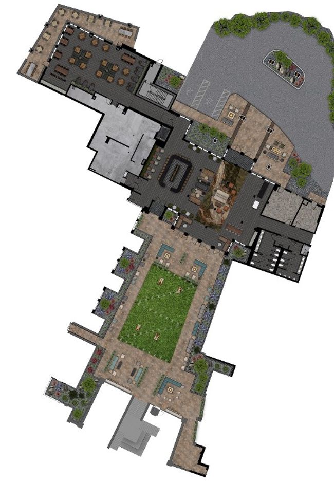 Floor plan of the Kindred Courtyard, Kindred Lobby, and Kindred Hotel Restaurant | Image 23