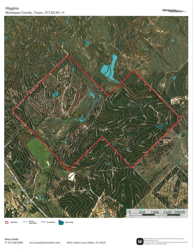 Aerial of property showing approx. property line - with all the possibilities Long Straw Ranch is 90 mins. from Dallas & can provide for a multiple-use family recreational ranch | Image 40