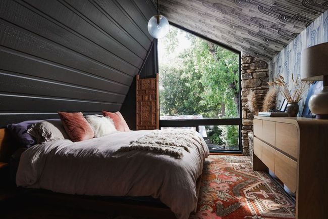 Bedroom with wood ceiling and vaulted ceiling | Image 28