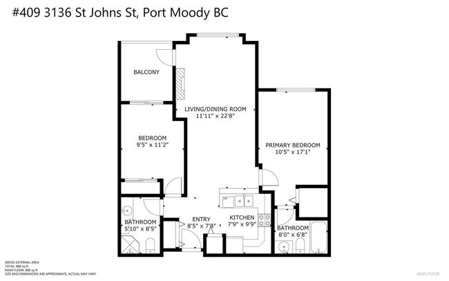 409 - 3136 St. Johns Street, Condo with 2 bedrooms, 2 bathrooms and 2 parking in Port Moody BC | Image 8
