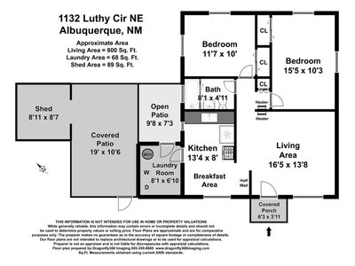 1132 Luthy Circle Ne, House other with 2 bedrooms, 1 bathrooms and null parking in Albuquerque NM | Image 3