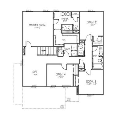 Second Floor Plan - Structural options added include: 4-bedroom second floor layout, large, uncovered back patio, and walk-in shower to primary bathroom. | Image 3