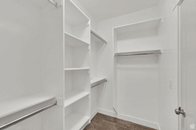 Spacious closet featuring dark carpet | Image 55