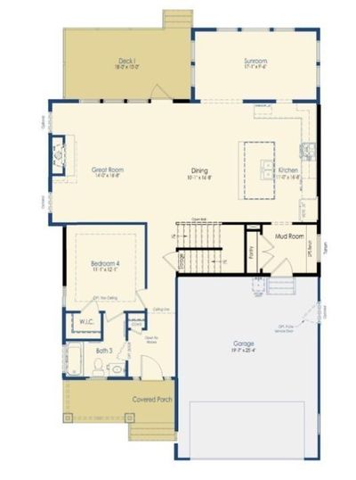 Your First Floor Layout will include a Guest Suite, enlarged Great Room with access to the oversized Deck, and a Command Center Island as the centerpiece of your Professional Kitchen! Rendering is representative only. | Image 2