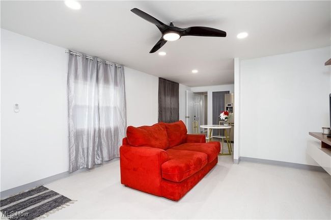 Living area featuring baseboards, recessed lighting, and ceiling fan | Image 6
