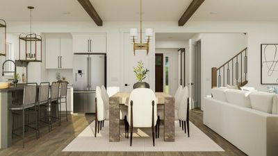 (Virtually rendered, actual homes finishes will vary) Soaked in natural sunlight, the homes eat-in dining room has ample space for a dining table located in the heart of the home. | Image 3