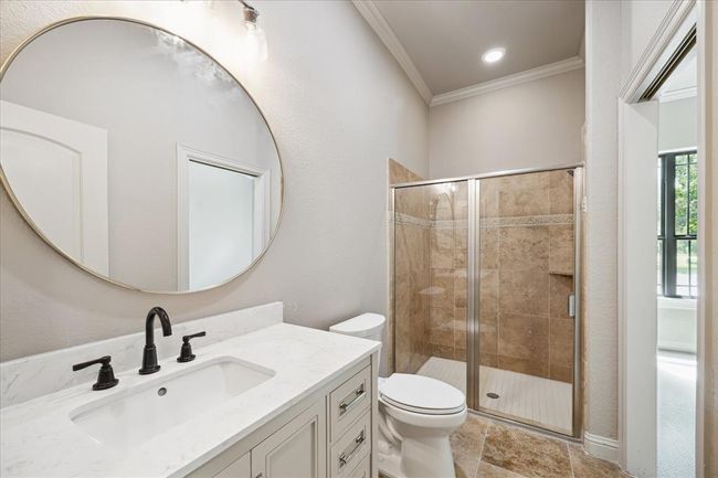 En Suite With Full Size Walk-In Shower. Travertine Floors With New Vanity and Fixtures. | Image 29