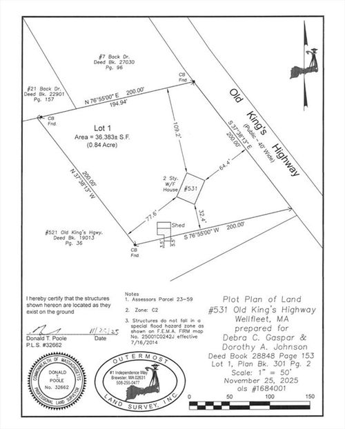 531 Old Kings Hwy, Wellfleet, MA, 02667-8012 | Card Image
