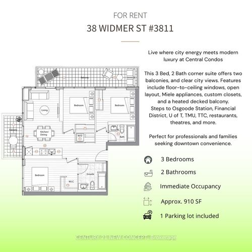 3811-38 Widmer St, Toronto, ON, M5V0P7 | Card Image