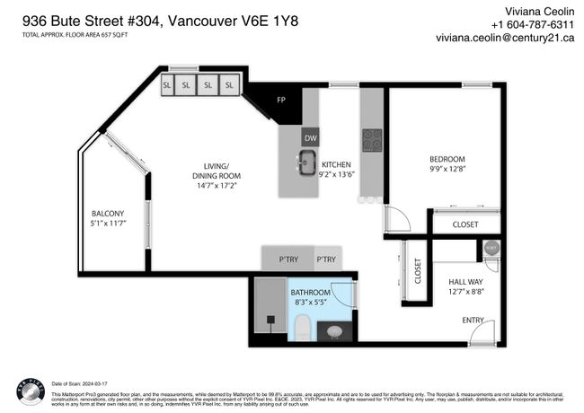 304 - 936 Bute Street, Condo with 1 bedrooms, 1 bathrooms and 1 parking in Vancouver BC | Image 29