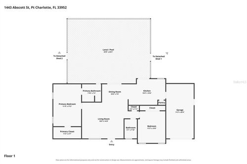 1443 Abscott St, PORT CHARLOTTE, FL, 33952-2935 | Card Image