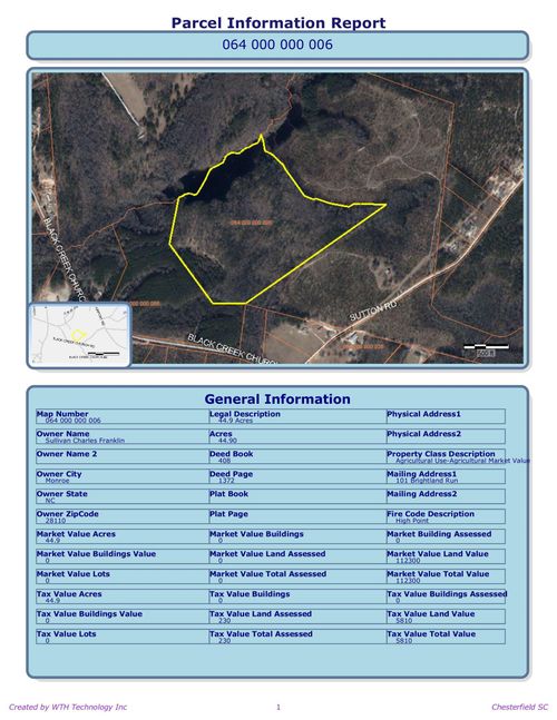 TBD Sutton Rd., Pageland, SC, 29728 | Card Image
