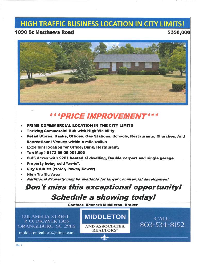 Saint Matthews Rd, Orangeburg, SC 29115