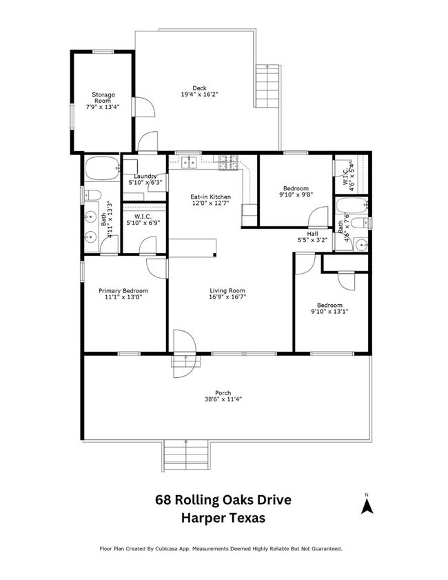 68 Rolling Oaks Dr, House other with 3 bedrooms, 2 bathrooms and 2 parking in Harper TX | Image 6