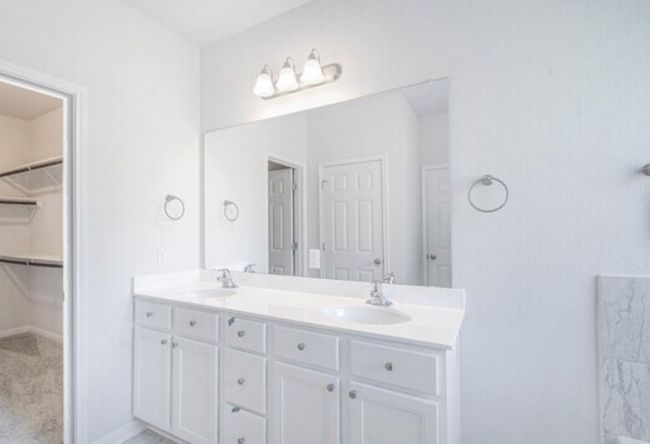 Bathroom with double vanity and a spacious closet | Image 12