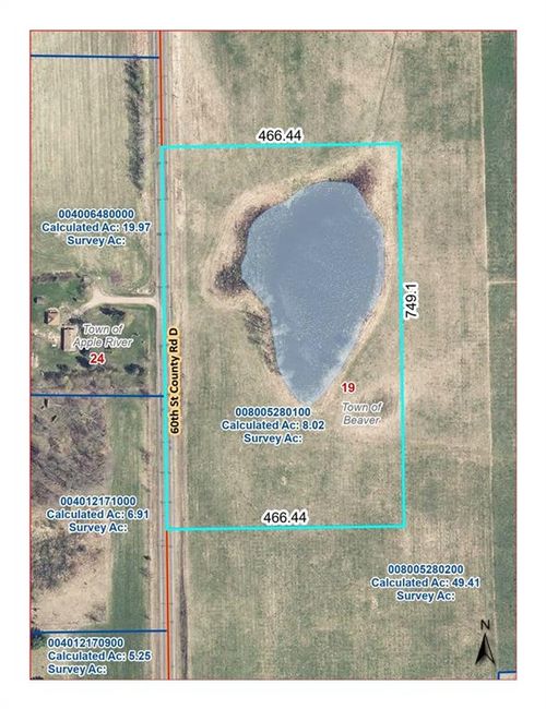 XXX Lot 1 County Road D, TURTLE LAKE, WI, 54889 | Card Image