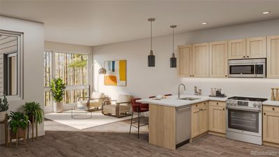 Rendering of kitchen and living area | Image 1