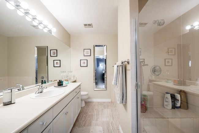 Full bath with visible vents, a shower stall, toilet, and vanity | Image 18