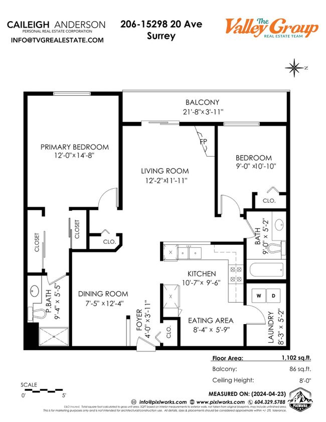 206 - 15298 20 Avenue, Condo with 2 bedrooms, 2 bathrooms and 1 parking in Surrey BC | Image 27