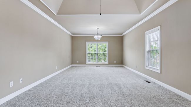 This large master suite has tray ceilings, double walk-in closets, and double vanities. | Image 15