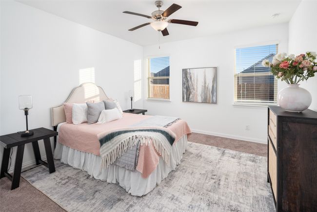 Bedroom with light colored carpet, multiple windows, and baseboards | Image 13