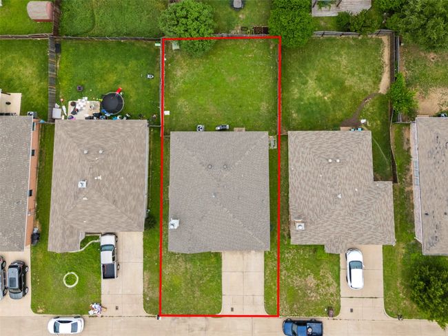 Aerial view of property and surrounding area featuring property parcel outlined | Image 33