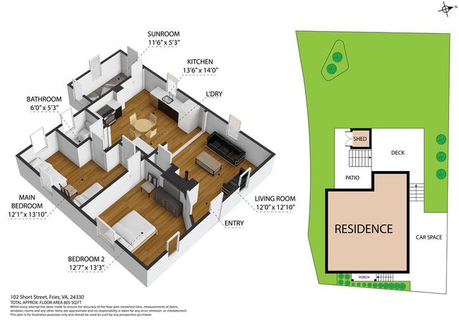 102 N Short St, House other with 2 bedrooms, 1 bathrooms and null parking in Fries VA | Image 41