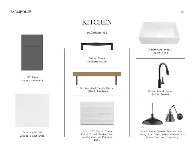 Farmhouse Look Palette 4: Kitchen Selection Sheet (*Artist rendering used for illustration purposes only.) | Image 15