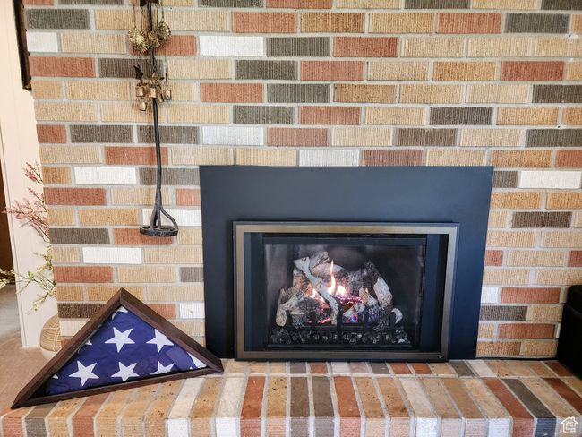 Room details featuring a glass covered fireplace | Image 45