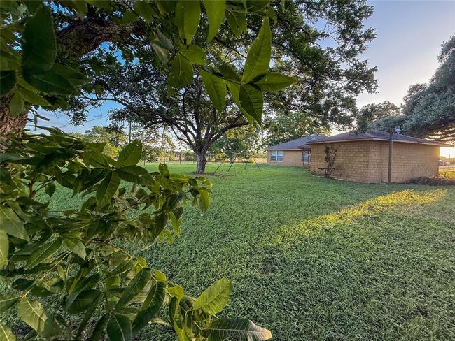 Charming single-story home with a cozy brick exterior, a small covered porch, and manicured bushes. Surrounded by lush greenery, it offers a serene and inviting atmosphere. | Image 22
