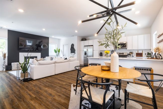 Dining space featuring recessed lighting and dark wood-style flooring | Image 6